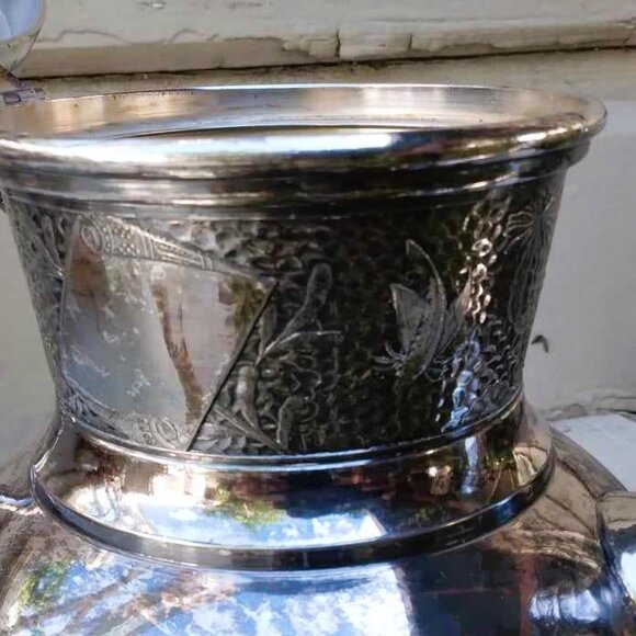 Antique Derby Silver Co #1606 Intricately Engraved Teapot Silverplated Tea Pot - Picture 8 of 14